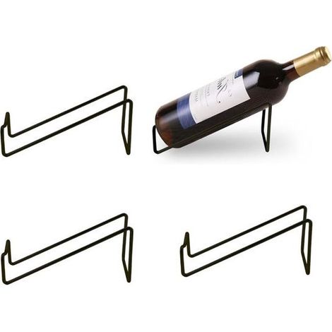 Casier à Vin en Métal sur Pied, Ensemble de 4 Pièces, Étagère Rangement Bouteilles, Meuble Bar Organisateur de Cave (1/5)
