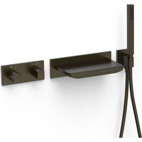 Kit bain-douche robinet thermostatique encastré à 2 voies B‑system Noir Bronze - TRES 30725207KMB