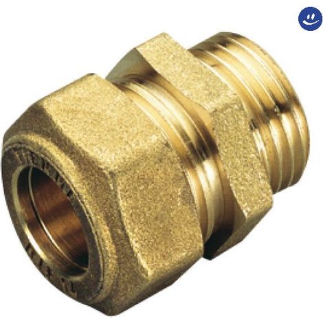 RACCORDO DIRITTO MASCHIO A COMPRESSIONE CON O-RING GIALLO PER GAS TIEMME Ø14 x 1/2