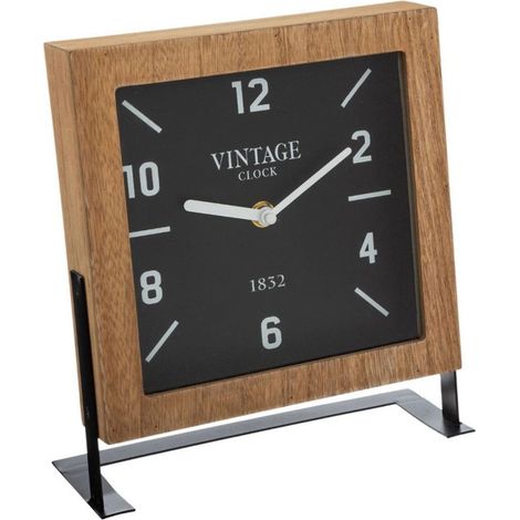Atmosphera – Pendule à poser silencieuse 23cm – Mécanisme sans tic tac – Design naturel en fer et verre – Facile d'utilisation et d'entretien