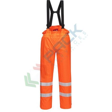 Pantaloni Bizflame Rain senza fodera Hi-vis antistatico Fr Colore: Arancione Taglia L - Portwest (1/2)