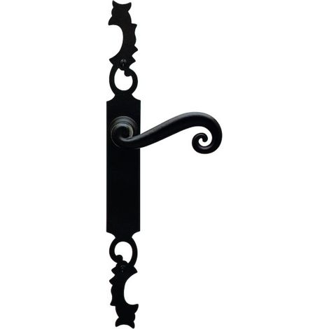 Ensemble rustique sur grande plaque étroite AQUITAINE fer noir clé I - BOUVET NOUVELLE