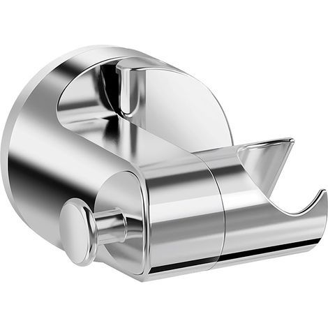 Support de douche à ventouse, support de douchette pivotant et réglable à 360°, pommeau de douche amovible (argent) (1/5)
