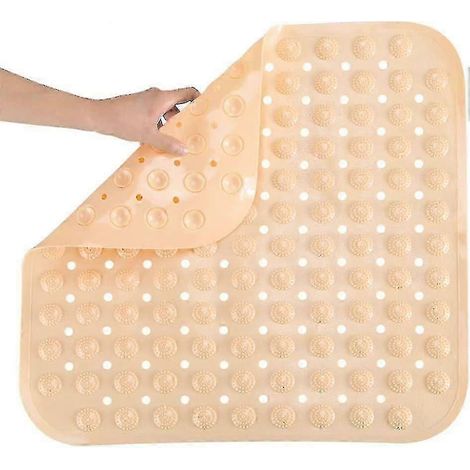 Tapis de douche petit format 48 x 48 cm, antidérapant, carré, pour receveur de douche. (1/5)