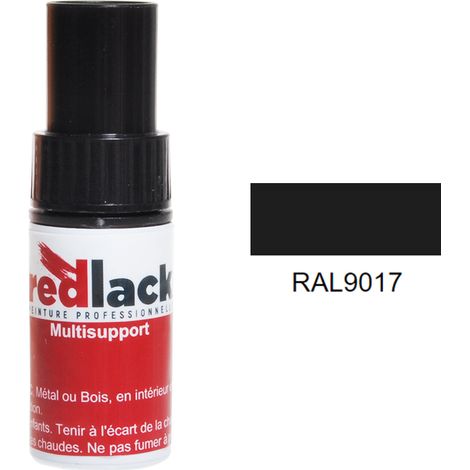 Flacon de retouche 9 ml – RAL 9017 – Noir signalisation – Brillant – multisupport – Redlack