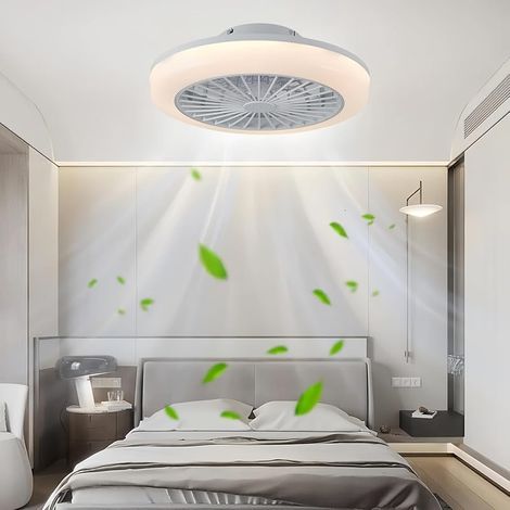 Ventilateurs de Plafond Lampe de Ventilateur LED Ventilateur Plafonnier Avec Lampe Intégrée Luminaires et Éclairage Luminaires Intérieur Éclairage de Plafond 65W Télécommande et Application (1/5)