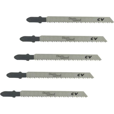 5 Lames Scie Sauteuse Universelle CV Lu. 75 x 2,5 mm TPI - Affûtée Dépoulliée - Pour Coupe Fine de Plans de Travail - Diamwood