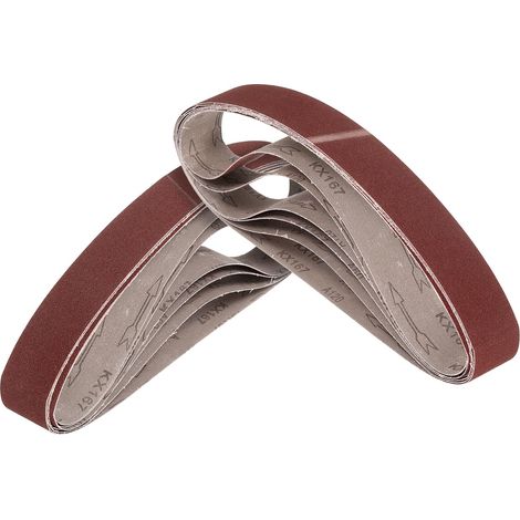 Lot de 15 bandes abrasives en oxyde d'aluminium, 5 x 68,6 cm, grain 80/120/150/240/400 pour ponceuse à bande, meulage du métal, travail du bois et élimination de la rouille (1/5)