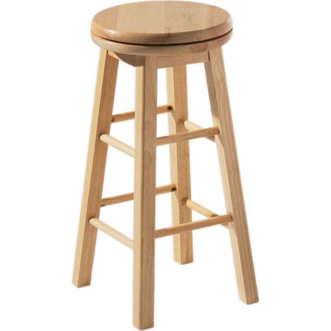 Interiors By Premier Elegant Natural Tropical Hevea Wood Bar Stool, Swivel Bar Stool For Kitchen, Strong Modern Stool For Kitchen (1/3)
