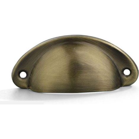 Poignée de meuble - PZCC - Modèle Coquille - Bronze brossé - Entraxe 66 mm - Lot 20 pièces (1/4)