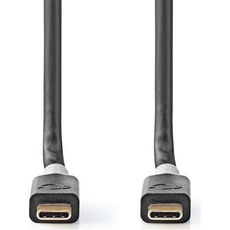 nedis CCBW64020AT10 cable USB-C negro plata 1 m