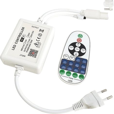 Controller Dimmer WiFi für einfarbige LED-Streifen mit RF Fernbedienung Einfarbig