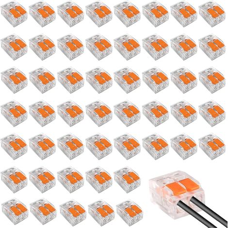 Lot de 50 serre-câbles électriques à 2 broches pour connecteurs de câble (1/5)