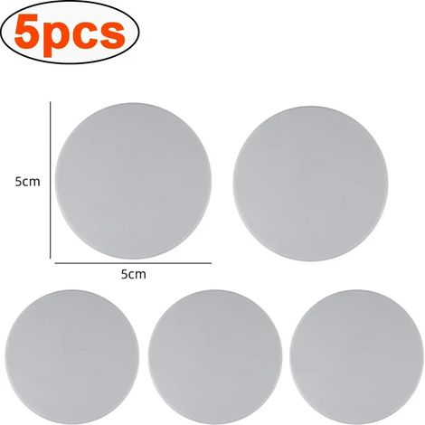 (Rond gris - Lot de 5) Butées de porte en silicone, coussinets pour poignées, décoration intérieure, protection murale, quincaillerie, amélioration. (1/5)