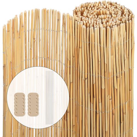 VOUNOT Recinzione in Canna Naturale, Reed Screening Schermo Privacy con Clips di Fissaggio 140x300cm