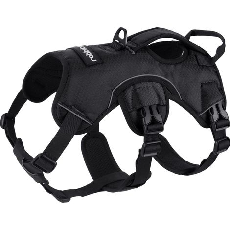Harnais pour Chien avec Poignée de Levage,Harnais Réglables pour Animaux de Compagnie Facile à Contrôler,Gilet pour Chien Réfléchissant pour Chiens de Taille Grande M, Noir