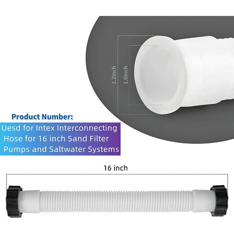 Tuyau de rechange pour pompe piscine Intex po diamètre remplacement piscines hors sol (Blanc m / pi) 1 5 0 4 3 (1/5)