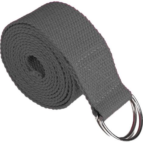 Sangle De Yoga - Coton Épais Avec Anneaux Métalliques Réglables - Pour Étirements Et Pilates - 1 Pièce (1/5)
