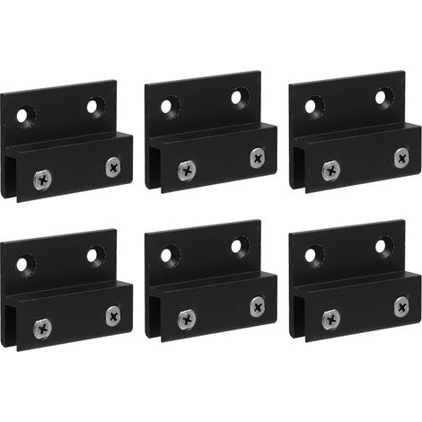 à verre en alliage d aluminium noir de 6 mm lot de 6 pinces