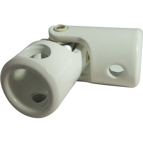 Genouillère entrée AL12 sortie AL12 – Coquilles acier zingué – Rotule aluminium anodisé – Paliers PA+FV+PTFE – Couleur blanc (1/2)