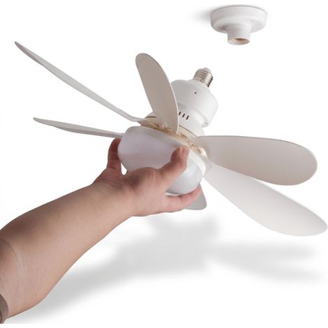 Lampe de chevet avec ventilateur intégré, douille E27 – 40 W, intensité variable par télécommande (1/5)