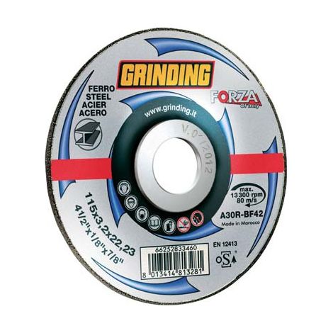 DISCO ABRASIVO TAGLIO FERRO DEPRESSO FORZA - MM 115X22,2 H.MM 3,2- 25 pezzi