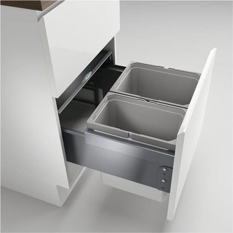 Naber Cox® Base 360 K/500-2, Abfallsammler für Frontauszüge, ohne Biodeckel, hellgrau (1/3)