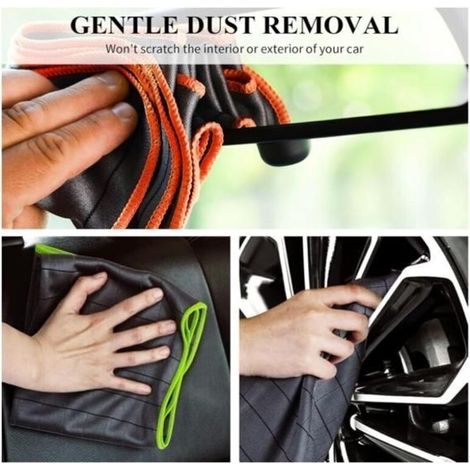 Lot de 4 chiffons en microfibre pour vitres de voiture Chiffons carbone Pour vitres voiture cristallines Sans peluches sans traces (1/4)