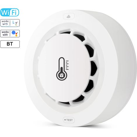 Détecteur De Fumée Wifi 80db Avec Application Tuya Alarme Haute Température Pour Plafond (1/5)