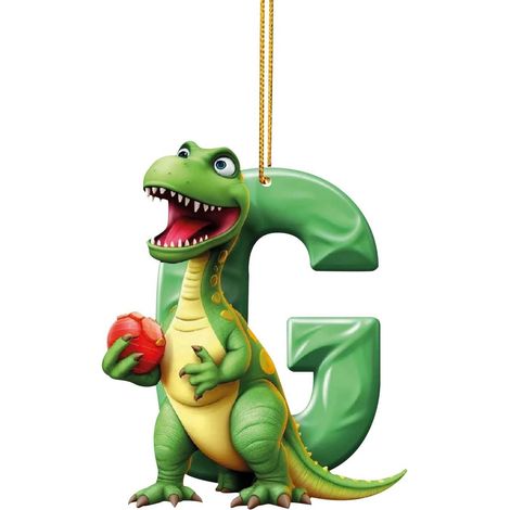 Ornement Dinosaure Acrylique - Lettres Alphabet Anglais - Décoration Arbre De Noël - 26 Pièces (1/5)