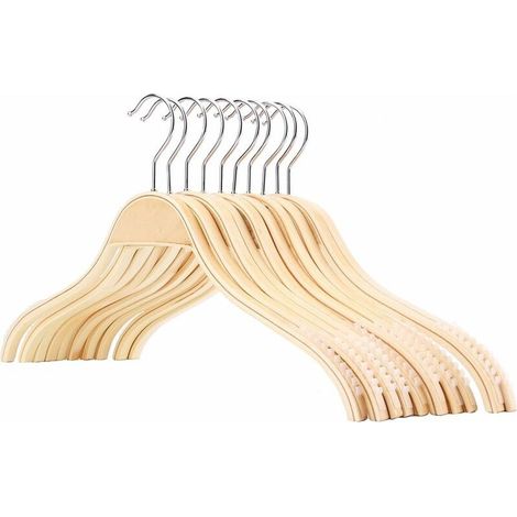 Cintres en bois avec barre pour pantalon cintre pour vêtements Penderie en bois Set, 10pcs ,42cm (1/5)