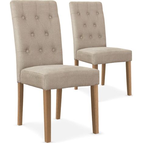 Lot de 2 chaises Cecil Tissu Beige (1/2)