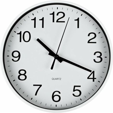Horloge murale moderne blanche en plastique, diamètre 20 cm, fonctionne avec 1 pile AA (1/2)