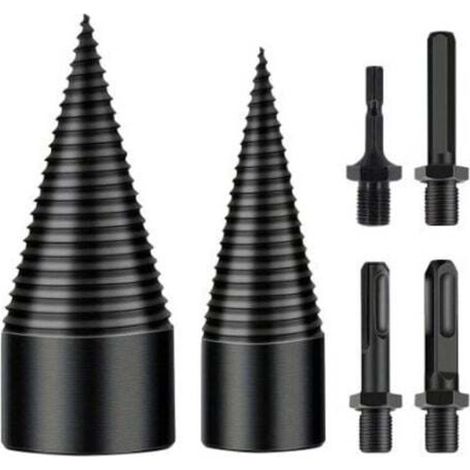 Wood Splitting Drill Bit, 32mm+42mm Log Splitter, Conical Drill Bit with 4 Handles, Wood Splitting Drill Bit, Conical Wood Splitter, Wood Splitter Drill Bit for Electric Drill