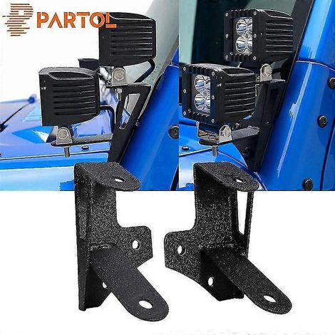 Partol A-Säulen-Montagehalterungen für doppelstöckige LED-Leuchten für Jeep Wrangler JK 2007 2008 2009 2010 2011 2012 2013-2017--