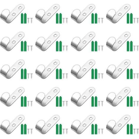 Lot de 20 crochets pour bâches de remorque, 44 x 21 x 16 mm, fixations pour bâches, crochets pour bâches de remorque, accessoires pour remorques porte-voitures (1/5)