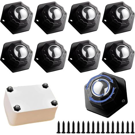 8 Pièces Mini Roulette Universelles Adhésives Roulettes pour Meubles 360° Poulie Mobile Rotative pour Charges Lourdes Peut Être Installé avec Vis Capacité De Charge Individuelle 50 Kg (1/5)