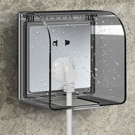 Sortie Couvercle Childproof 86 modèle universel Boîtier de Prise étanche 122×108×73 mm Prises extérieures étanches pour interrupteur,de (1/4)