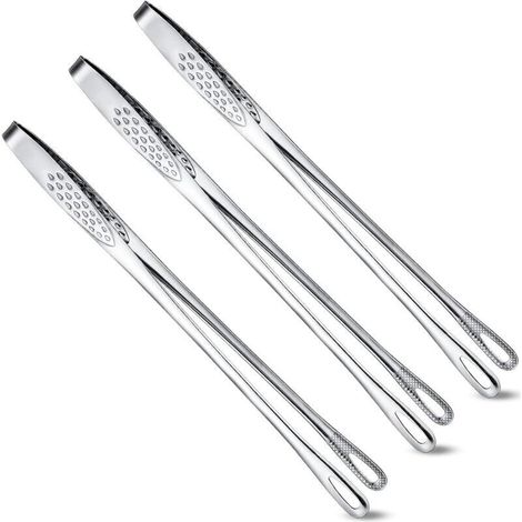 Pinze da barbecue coreane e giapponesi in 3 pezzi, pinze per griglia in acciaio inossidabile, pinze da cucina per alimenti, pinze per cucinare insalata, pesce, bistecca, barbecue
