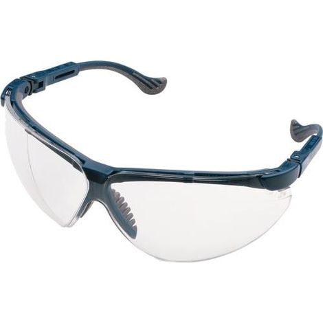 Lunette de protection XC EN 166-1FT avec branchettes bleues, verre clair en PC (1/3)