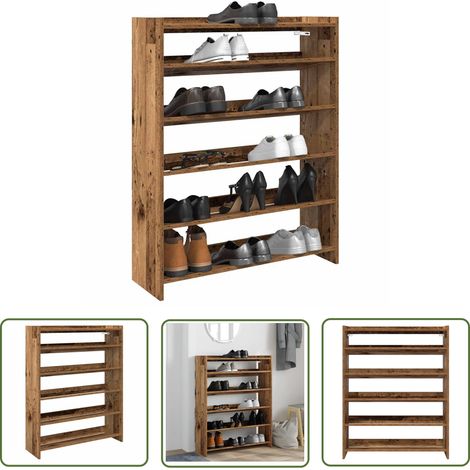 vidaXL Schuhregal Altholz-Optik 80x25x100 cm Holzwerkstoff (1/5)