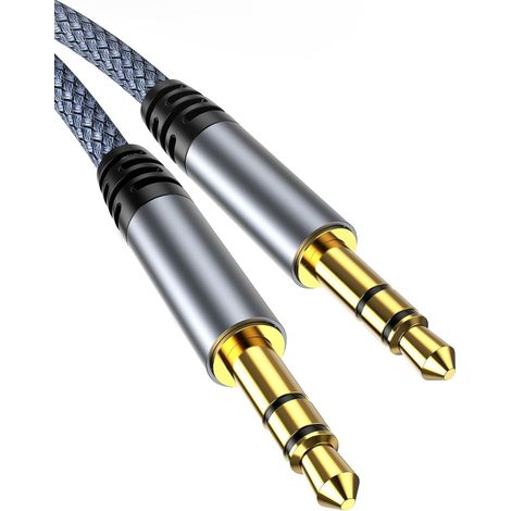 Câble Jack Audio 3.5mm Mâle vers Mâle [3m], Cable Auxiliaire stéréo en Nylon Tressé, pour Casque, Voiture, Haut-parleur, Autoradio, Smartphones, MP3 (1/5)