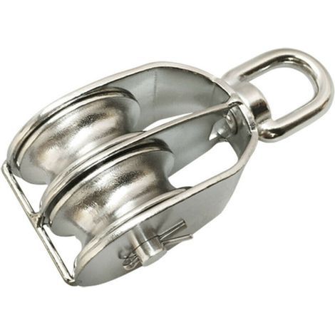 Poulie double rotative en acier inoxydable pour le levage, la traction, le guidage de câble, la poulie de corde, accessoires de quincaillerie marine de levage, 15 pièces de quincaillerie (1/3)