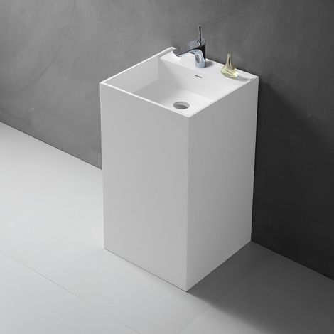 Lavabo monoforo free standing magnus plus artificial stone bianco opaco matt confezione 1 (1/2)