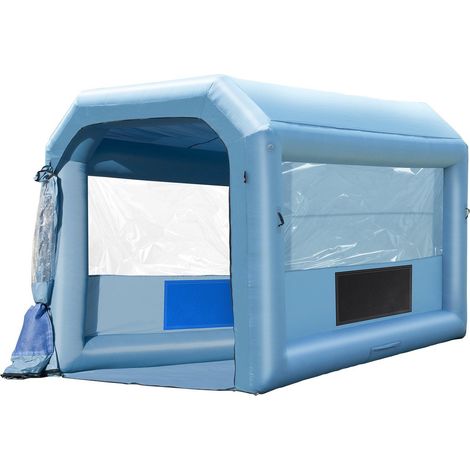 Cabine de peinture gonflable 4x3x27m avec souffleur 750W et système de filtration, motos, vélos et pièces auto (1/5)