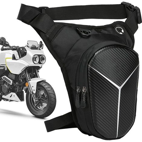 Sac de jambe multifonction pour moto, 2 poches zippées, sac réglable pour le camping, les déplacements, le cyclisme, la randonnée, les voyages, la pêche, le tourisme (1/5)