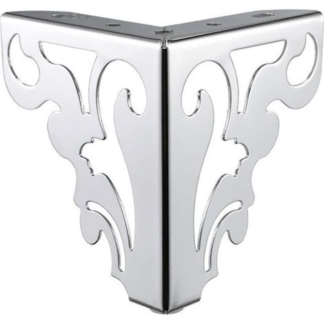 Lot de 4 pieds de canapé modernes de 15 cm - Accessoires de meubles de table et d'armoire en fer - Motif creux (chromé) (1/5)