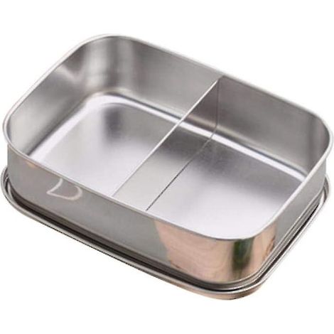 Boîte à lunch en acier inoxydable de 1 litre (34,5 onces) - Boîte bento à 2 compartiments - Contenant alimentaire en acier inoxydable 304 (1/5)