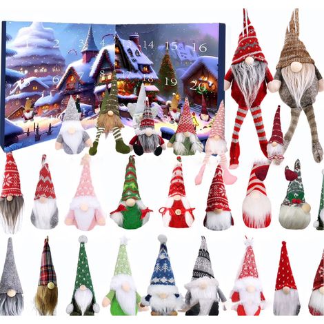 Weihnachts-Adventskalender mit Wichteln – 24 Tage – Niedliche Wichtelfiguren – Countdown bis Weihnachten – Weihnachtsdekoration für Zuhause – 24 Wichtel (1/4)
