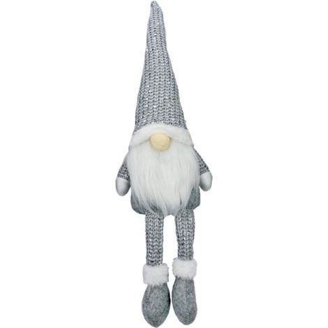Poupée Décorative Père Noël Décoration De Noël Ornement De Vitrine Gris (1/5)
